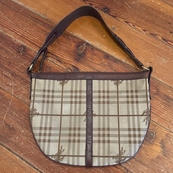 Burberry Vintage Nova Check Leather Shoulder Hobo Bag - Picture 2 of 15